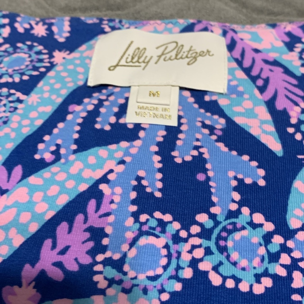 Lilly Pulitzer Minka skirted romper in Barton Blue Star Gazing - Picture 7 of 8